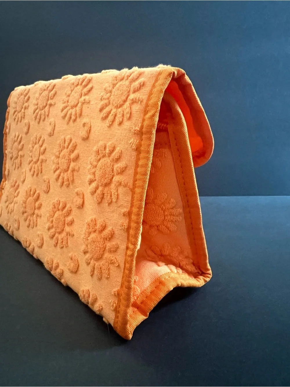 Ulta Beauty Sun and Moon Embroidered Cosmetic Bag - Orange NWOT
